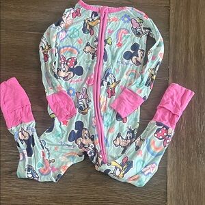 Little Sleepies Minnie Mouse Footie Pajama - Pink and Blue
